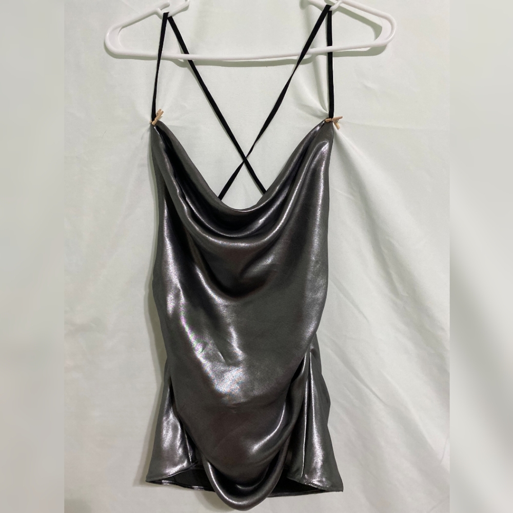 Urban Outfitters Silver Cross Back Blouse